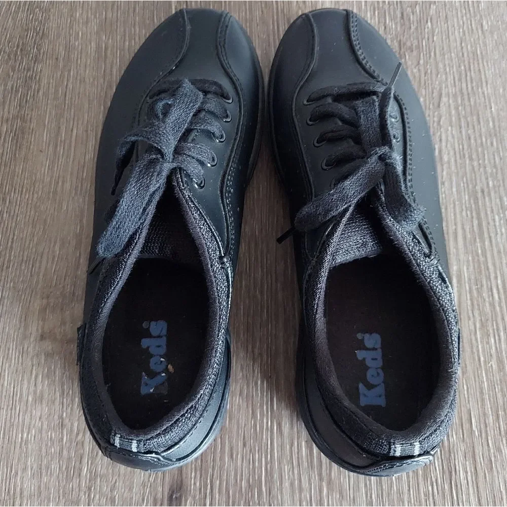 Keds Women's Leather Lace Up Black Sneaker Shoe Size 6